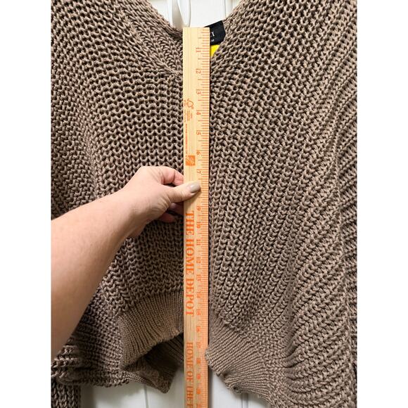 VICI Oversized Chunky Knit Sweater Taupe Medium balloon sleeves - Picture 3 of 6